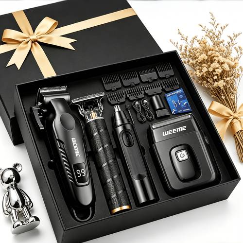 4pcs 3pcs 1pc beard trimmer hair clippers mens shaver electric razor cordless barber clippers and trimmers set hair cutting kit for men grooming home and barber use precision styling tools ideal fathers day gift