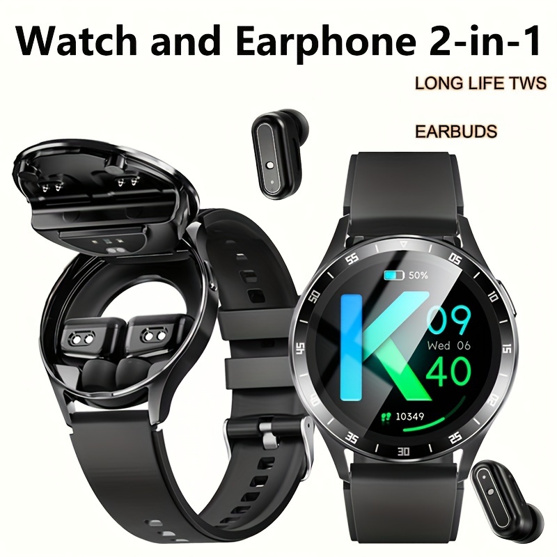 

New Earphone Smart Watch, Tws 2-in-1 Wireless Earphone Call, Built-in Earphones, Nfc, Sports Music Full Touch High-definition Screen Fitness , Sports Smartwatch