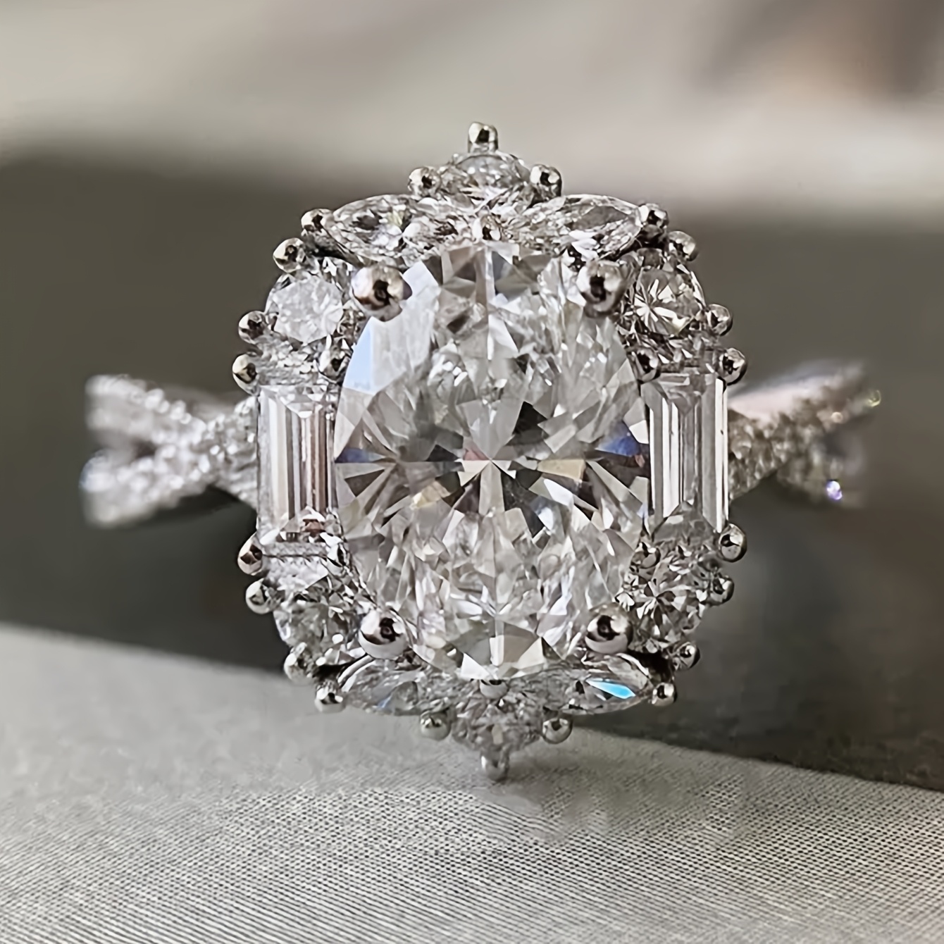 TEMU Bague simple pour femme , , , et haut de gamme, ouverte et réglable en cuivre avec incrustation de synthétique artificielle ultra-, , , et