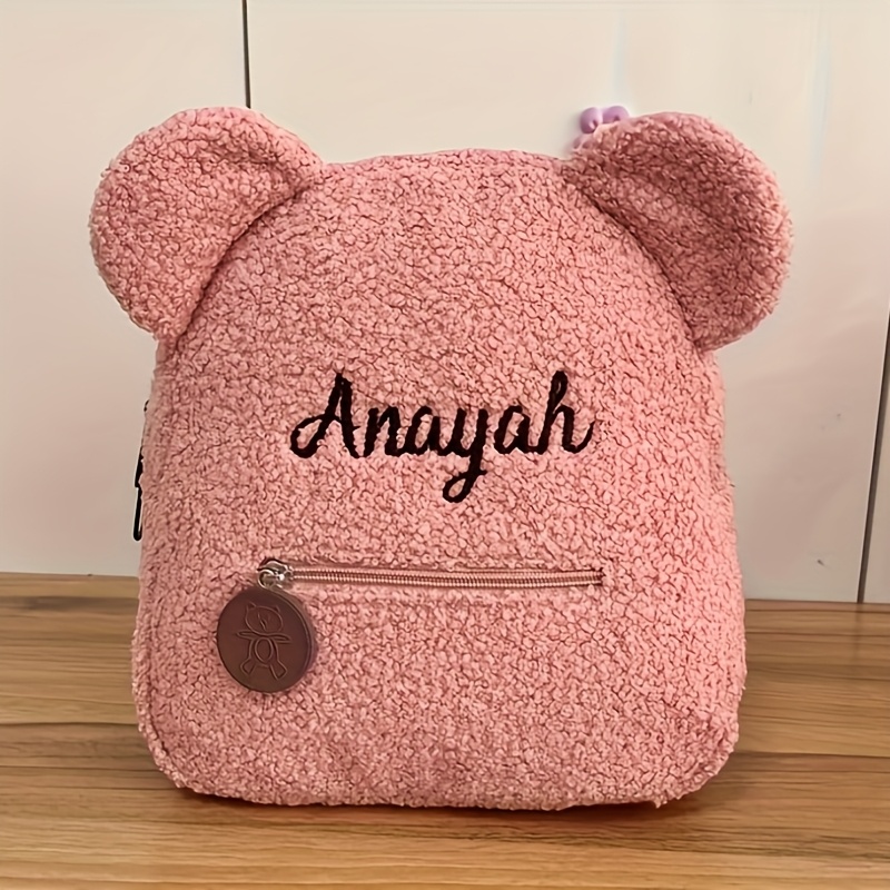 custom embroidered plush teddy bear backpack personalized Temu