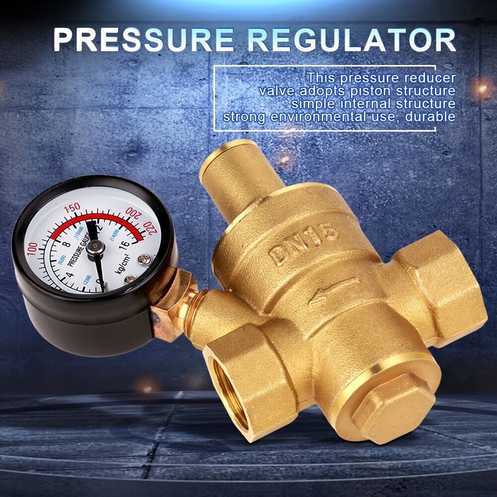 

Dn15 1/2' Brass Adjustable Water Pressure Reducing Reducer Gauge Meter Regulator Valve