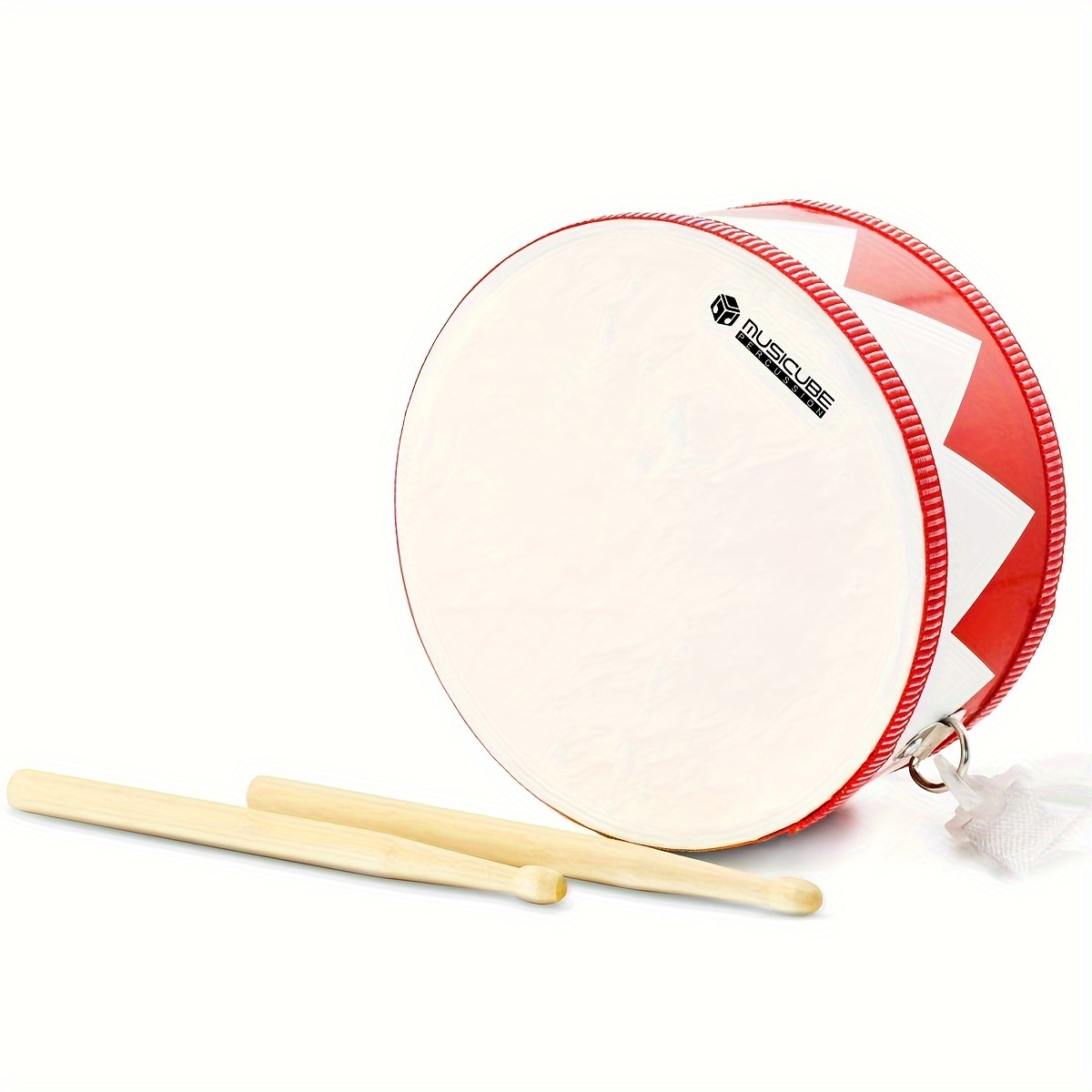 

Musicube Drum Set 8-inch Wooden Drum With An Adjustable Strap And 2 Drumsticks Sensory Musical Instrument