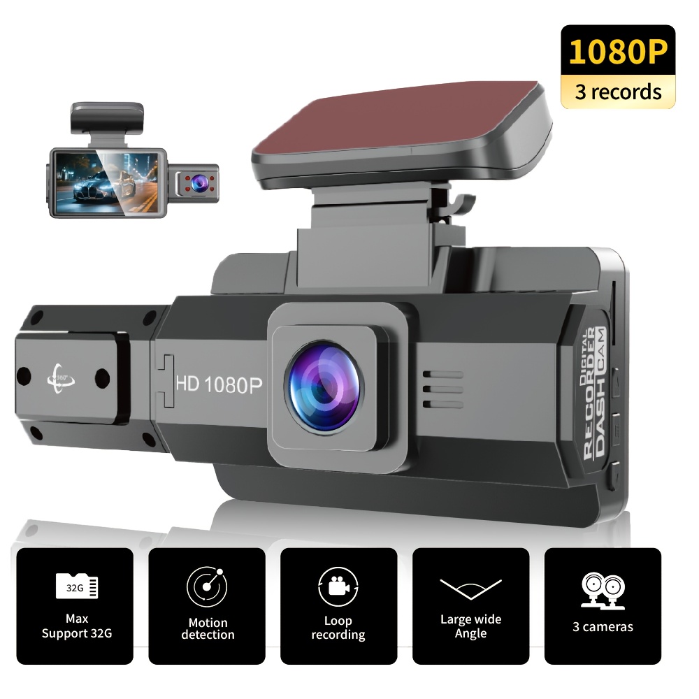 1080p front camera dash cam, alloy body, anti-shake camera