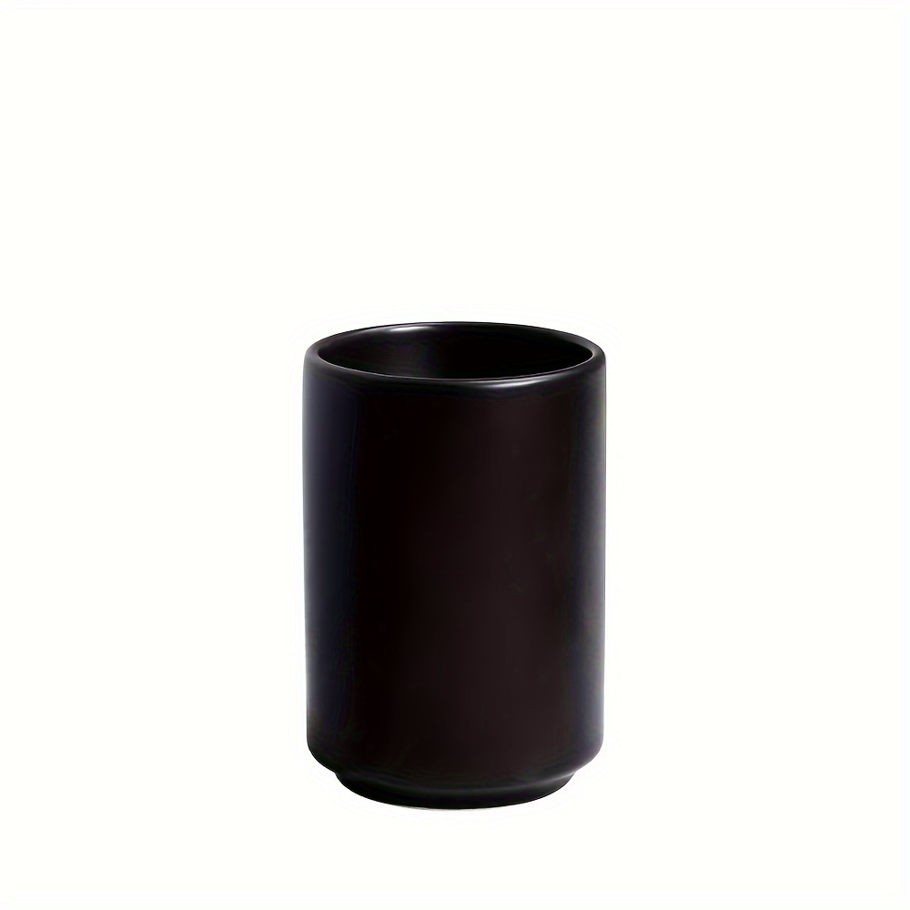 

1pc Black Ceramic Bathroom Tumbler, 260ml Modern Toothbrush Holder, Simple And Elegant Design, Durable Ceramic Mug