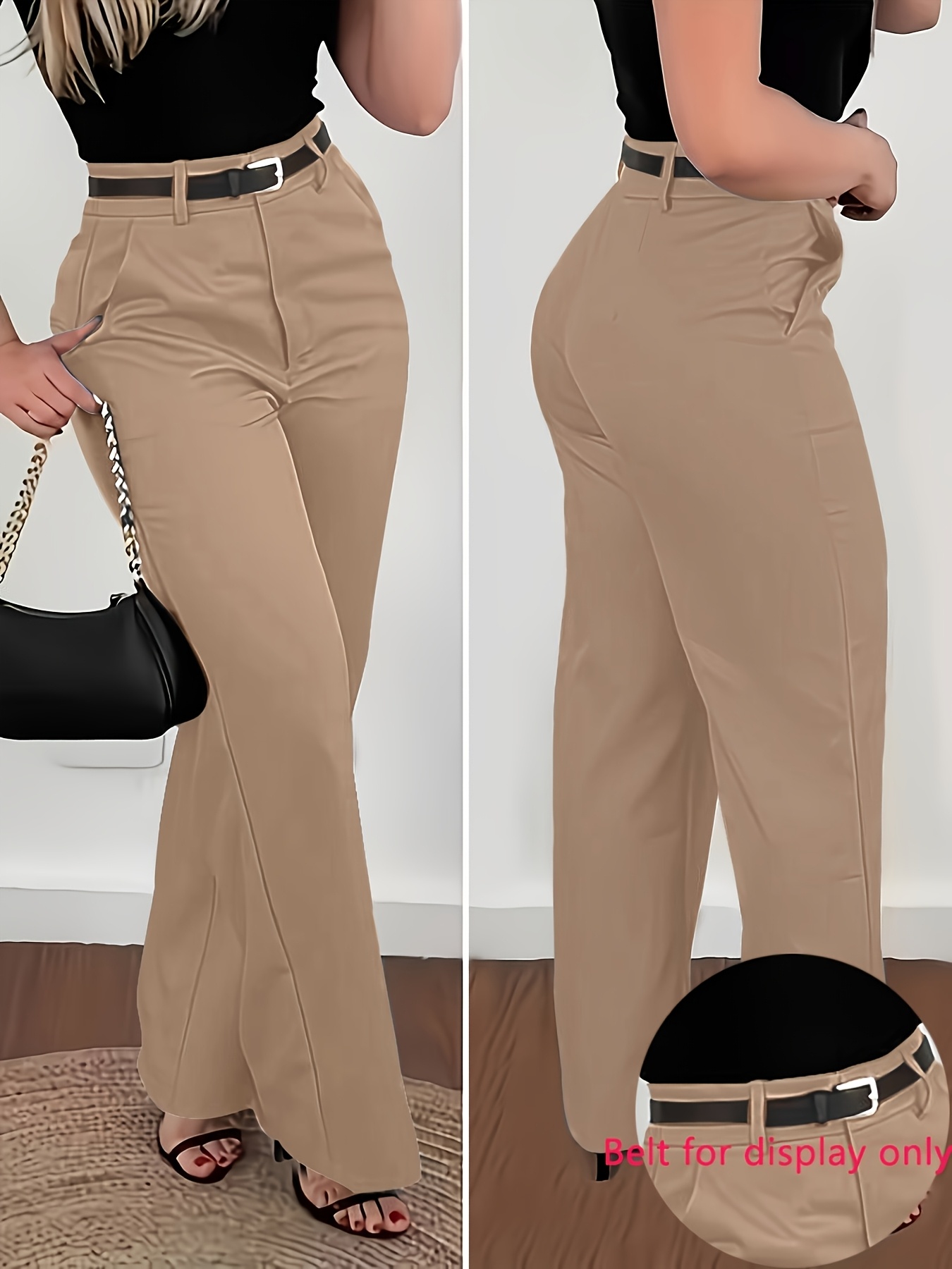 womens fashion solid color elegant trousers   style machine washable suitable for office and casual wear