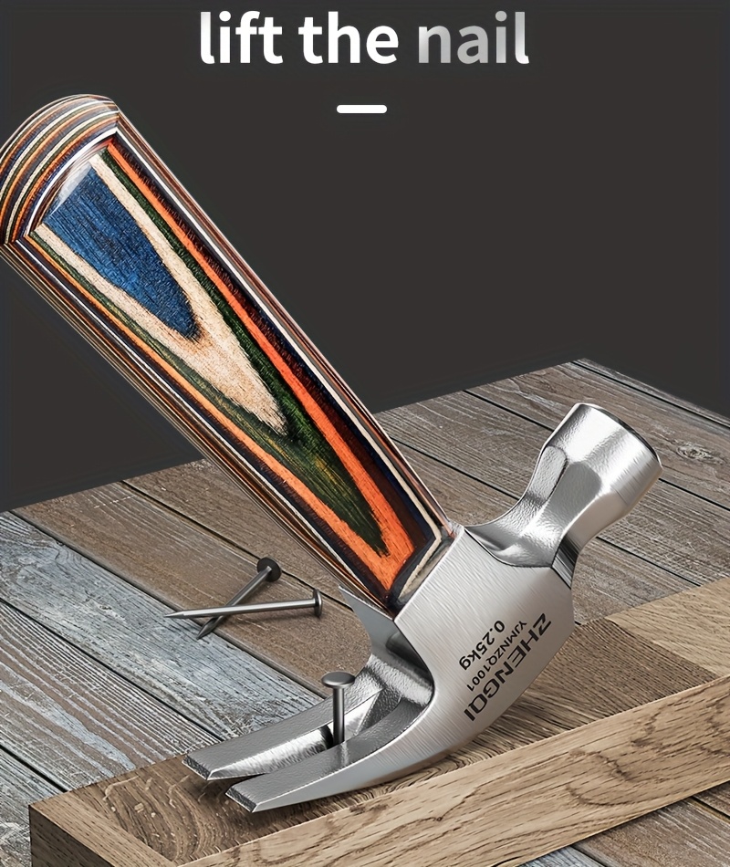 Non-Fading Wooden Handle Hand Hammer Horn Hammer Carpenter'S Hammer Octagonal Hammer Mini Hammer Non-Fading Colored Wooden Handle Hammer, Laminated Process Wooden Handle Non-Fading for Home Work Convenient to Carry Hand Hammer Outdoor Hammer