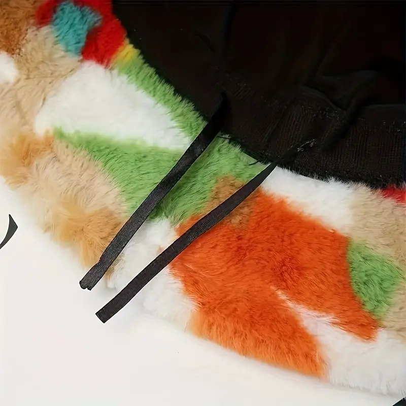 1pc womens plush bucket hat with ear flaps stylish letter print adjustable strap warm winter hat for outdoor activities gift christmas hat Product details 9