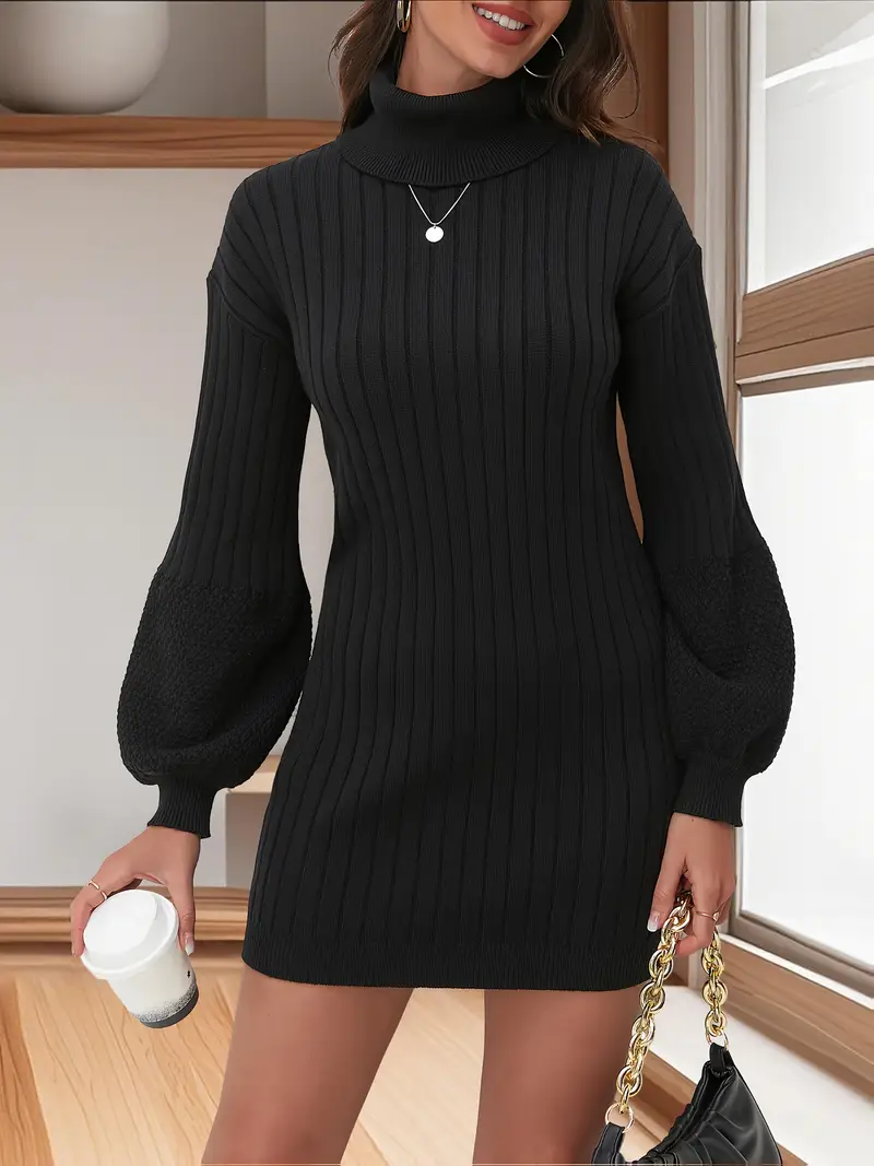 winter one piece dress V-neck Waistband Decorated Winter Fashion One-piece Women Dress