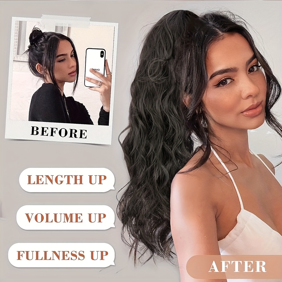 claw on ponytail extensions with drawstring long thick wavy clip in hair extension 24inch 60cm ponytail curly hairpieces jaw ponytail extensions   blonde   drawstring ponytail synthetic soft hairpiece heat resistant hair pieces gift details 7