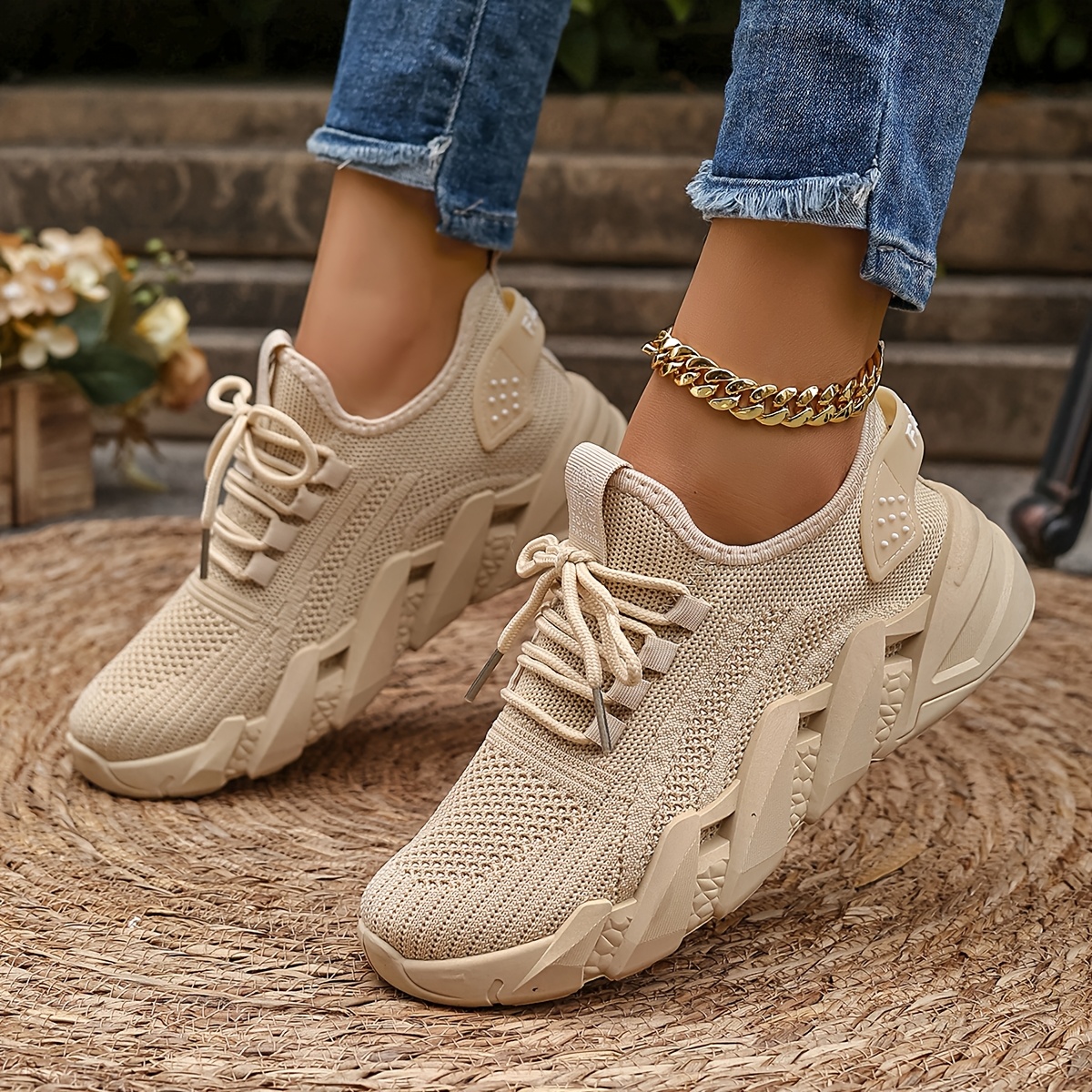 E-shop Damen Sport Schuhe in großen Größen für den Sommer, weiße atmungsaktive Mesh Freizeit Schuhe, Outdoor Schuhe, Reise Urlaub Camping Schuhe,