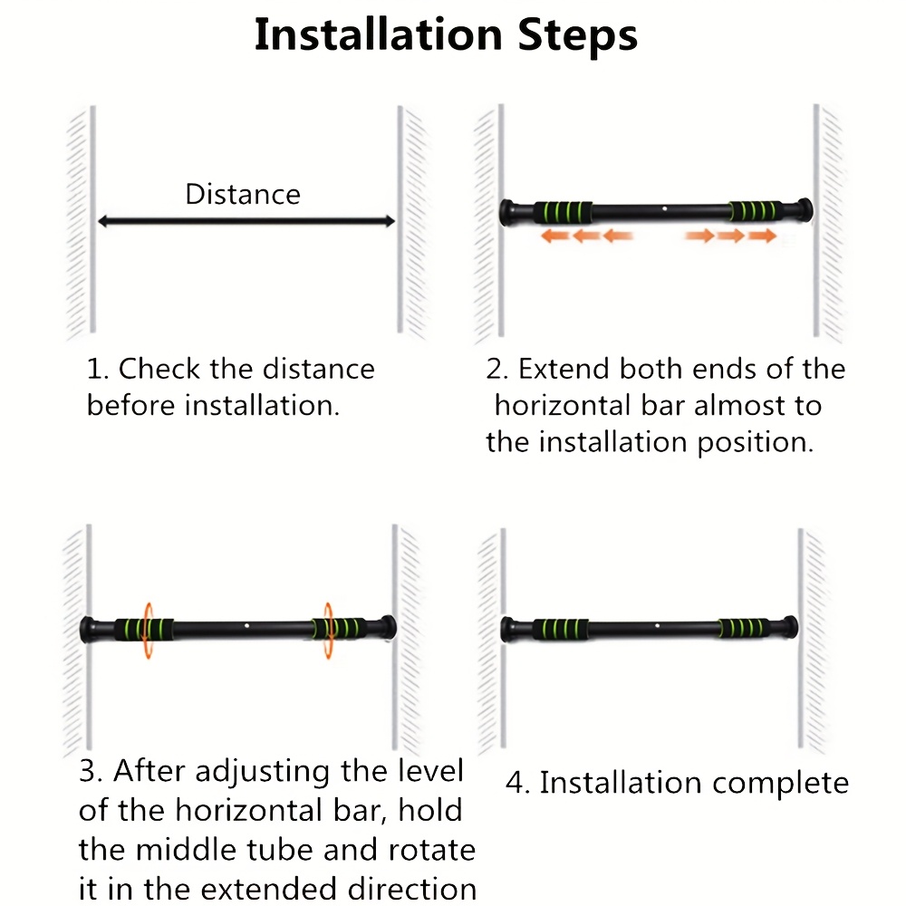 adjustable door frame pull up bar indoor wall mounted fitness equipment made of carbon steel with no drilling required designed for strength training and bodyweight exercises in a home gym Product details 8