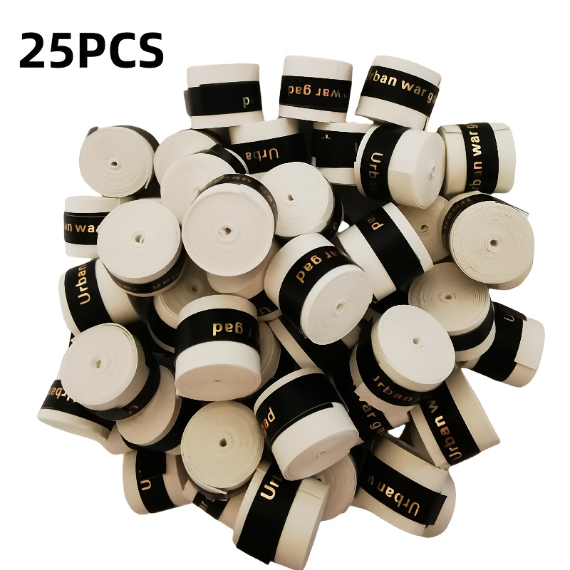 TEMU 25pcs Non-slip Tennis, Badminton, Squash Grip Tape - Quick-dry, Heavy-duty Pu Athletic Tape For Racquets - Anti-slip, Sweat-absorbing For Sports