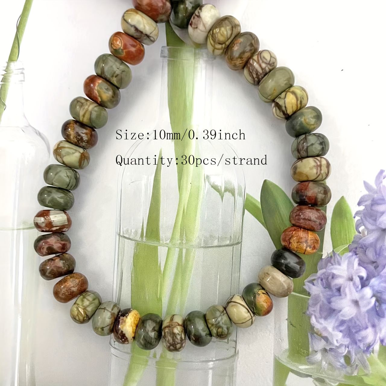 Natural Red Line Pine Abacus Beads for Jewelry Making