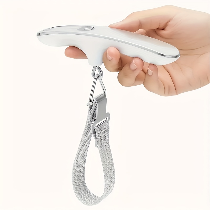 Image of Portable Digital Luggage Scale With Backlit Lcd Display, Weight Capacity Up To 49.9 Kg, With Warning Function, Metal Hook, Lightweight And , Ideal For Travel