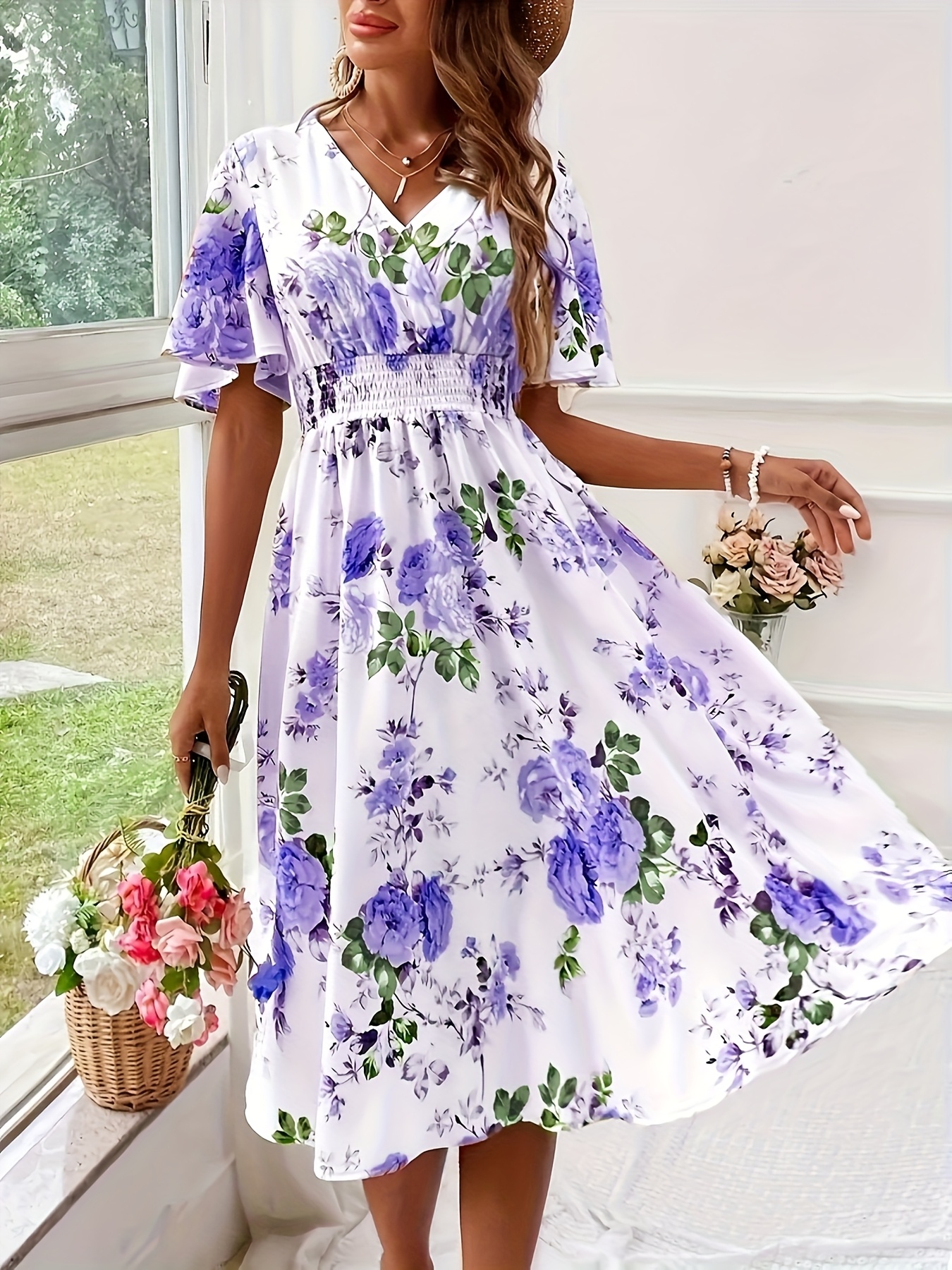 plus size plus size plus size fashion womens floral cinched - Temu