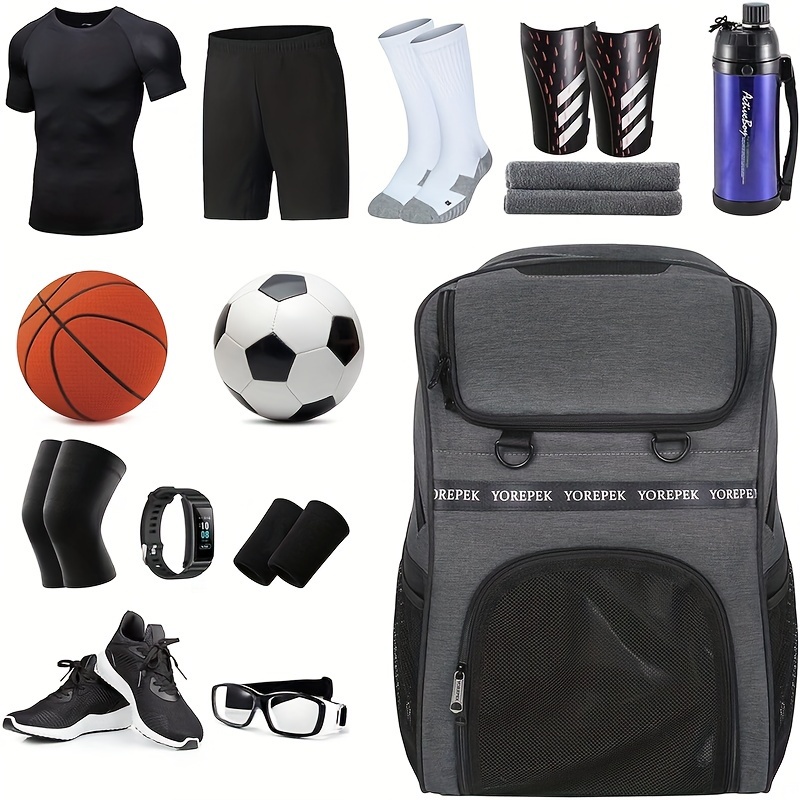 Bolsa de fútbol, mochila de fútbol para fútbol, baloncesto, voleibol,  bolsas de fútbol con compartimento para pelotas y soporte para pelotas
