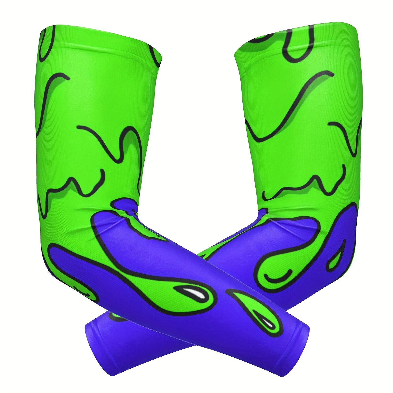 TEMU Une paire de manchons 3D aux colorés style drip tendance, dégageant un charme -gardiste et dynamique