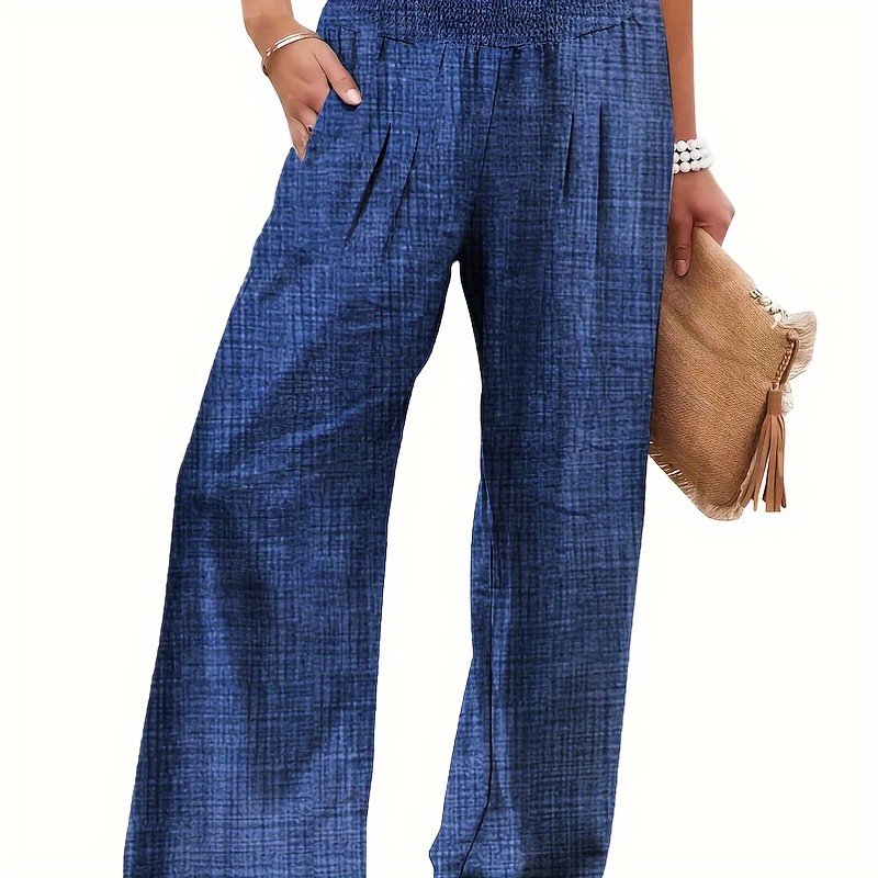 

Ladies New Mid-waist Casual Wide Leg Pants Loose Trousers