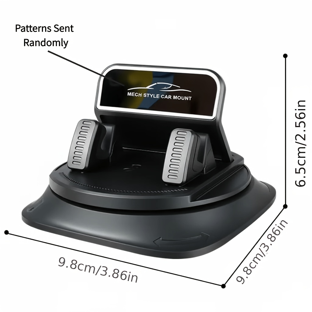 TEMU Support Téléphone Voiture Rotatif à , Fabriqué en Matériau ABS avec Coussin Antidérapant, Adapté pour de Bord, Intérieur de Voiture, Bureau et