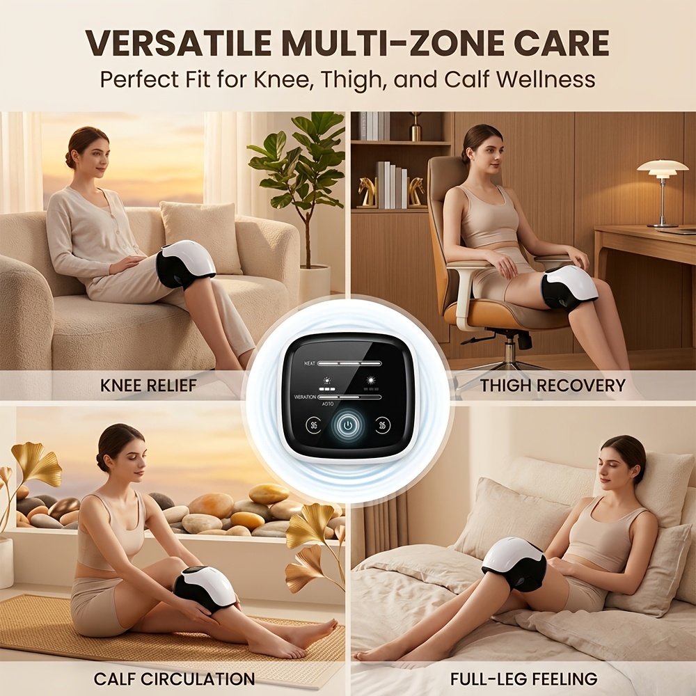 knee massager with heat cordless heated knee massage for with 3 heating levels 3 vibration   led screen adjustable straps gift for men and women great christmas gifts Product details 1