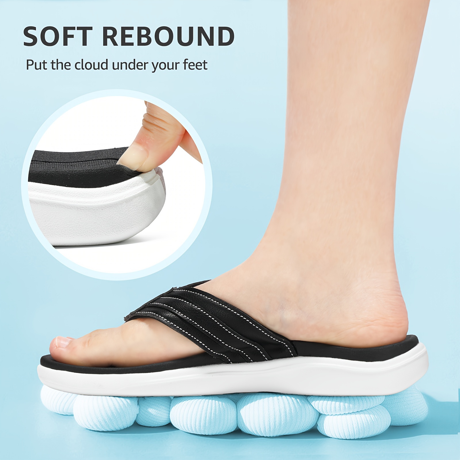 Stq Orthopedic Women s Arch Support Flip Flops Memory Foam details 1