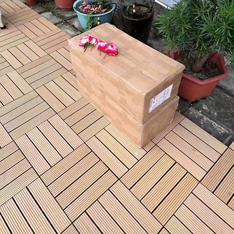 40pcs interlocking plastic floor tiles durable easy install waterproof indoor outdoor patio garden balcony flooring system