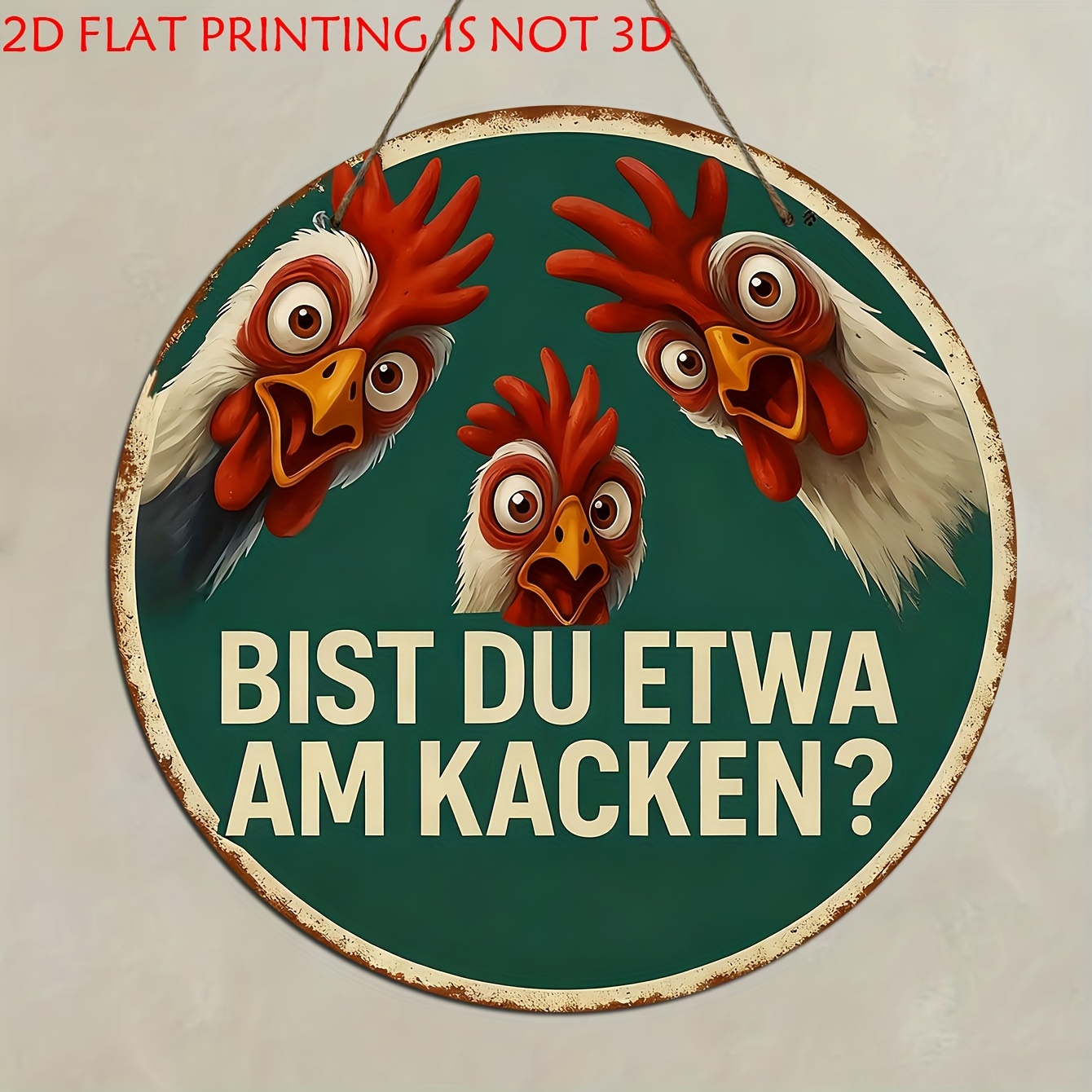 Image of 2d Flat, 1pc Humorous German Wooden Sign And Plaque For The Bathroom - Decor Featuring With "are You ?" Suitable For Home, Cafe, Bar, Office Halloween Christmas Decoration