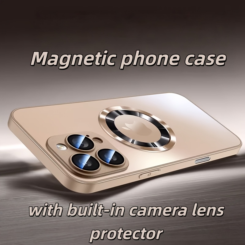 TEMU Phone Case - Applicable To 16promax Mobile Phone Case New 16pro Skin-feel Frosted Glass Suitable For Iphone15promax With Built-in Lens Film