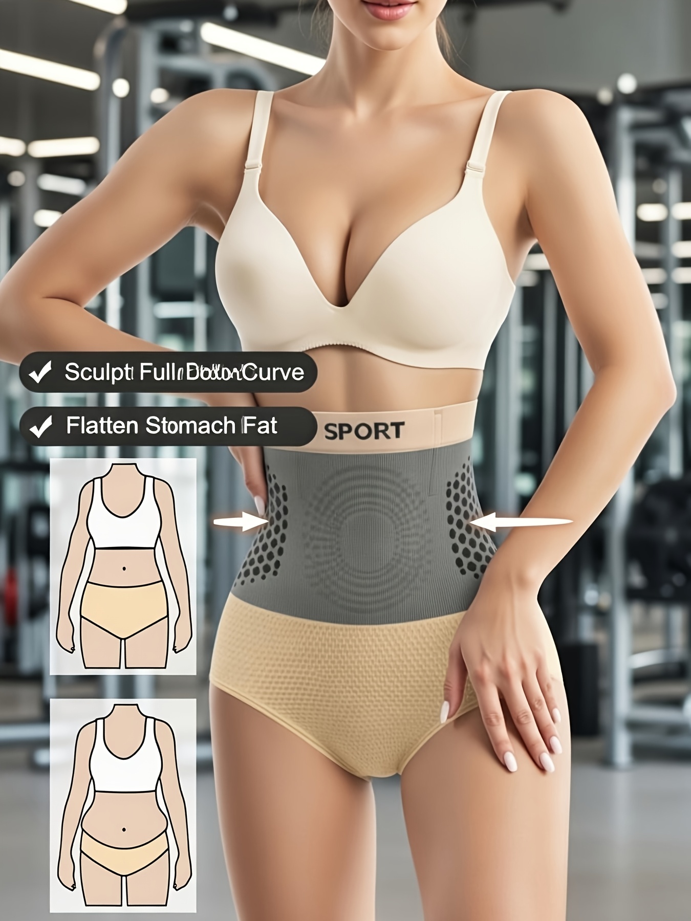 1pc womens seamless high waist shaping panties   lifting shapewear for daily wear running yoga training anti roll waistband abdomen control waist support underwear