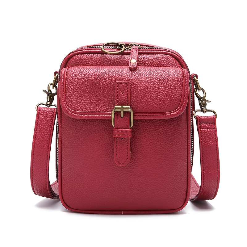 Women's Faux Leather Crossbody Bag, Multifunctional Large Capacity Purse