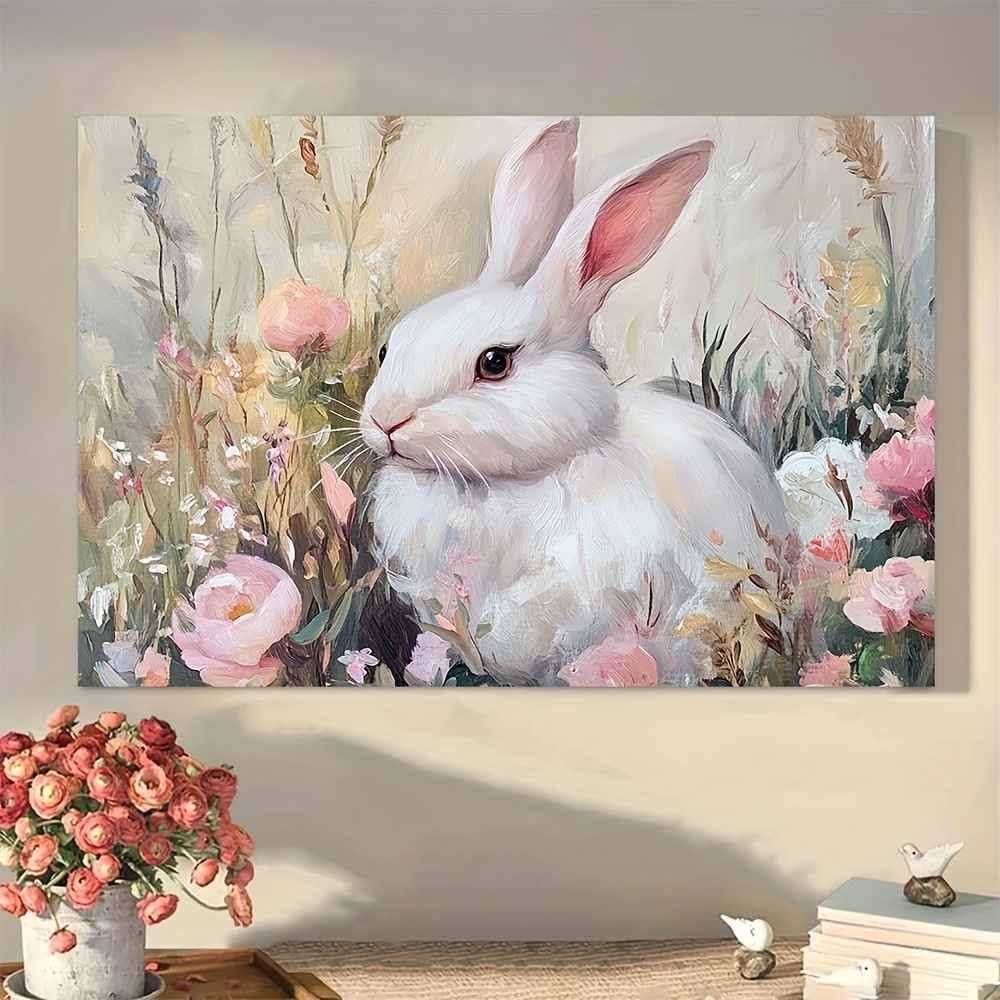 

Retro Oil Painting Style Blush Spring Canvas Print, Wooden Frame Wall Art, Home Decor, Ideal Valentine's Day Or Easter Gift, 1pc, Ai3292,