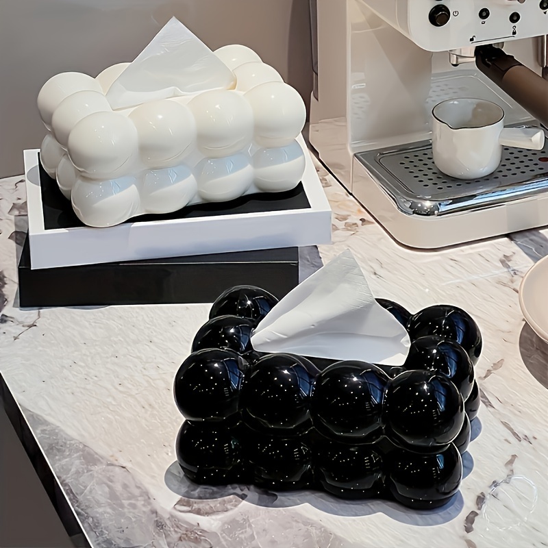 

Kawaii Cloud-shaped Tissue Box Holder - Decorative Plastic Desktop Organizer For Home, Kitchen, Bedroom, Living Room & Dining Area