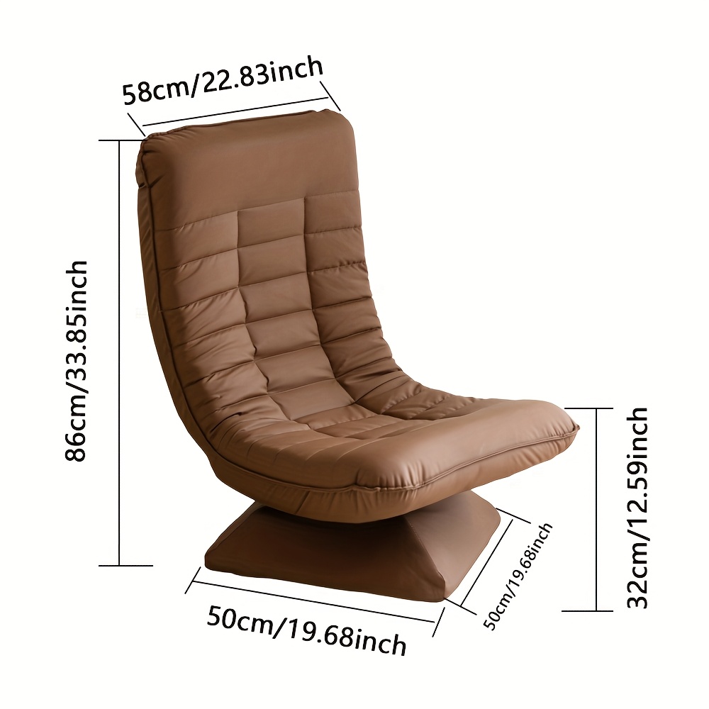 Adult Swivel Floor Chair - Lounge Chair with 360-Degree Rotation - Cushioned Banana Chair, Foldable & Comfortable Back Support Seat for Gaming, Reading, And Watching
