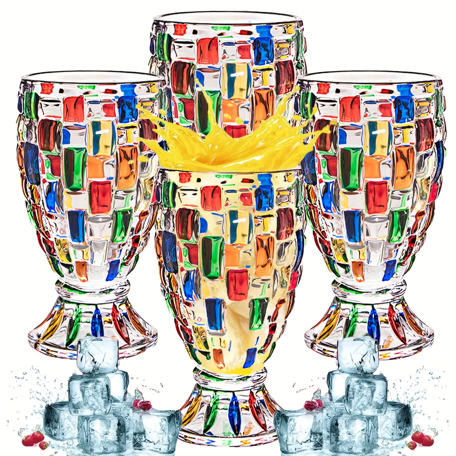 TEMU Set Of 4 Reusable Shatterproof Colored Glass Champagne Glasses - Suitable For Weddings, Parties, Birthdays | Dishwasher Wine & Cocktail Goblets