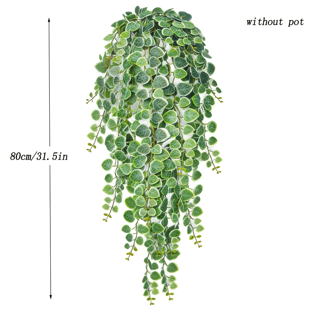 Image of 60-80cm Artificial Hanging Plants Vines Tropical Eucalyptus Plants Leaf Wall Hanging Rattan Green Centerpieces For Wedding Home Garden Balcony Decor Without Pot 1pc