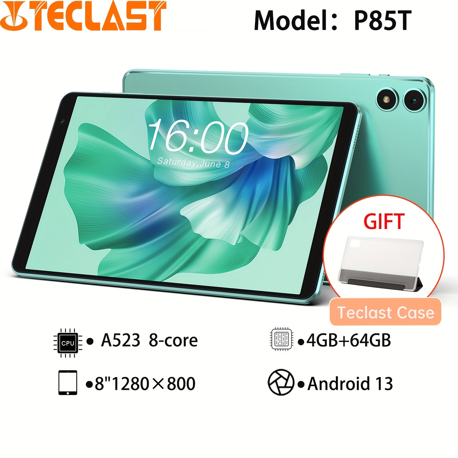 Tablette Android 12 8  3GB 32GB Wifi 4000MAH Batterie Type-C