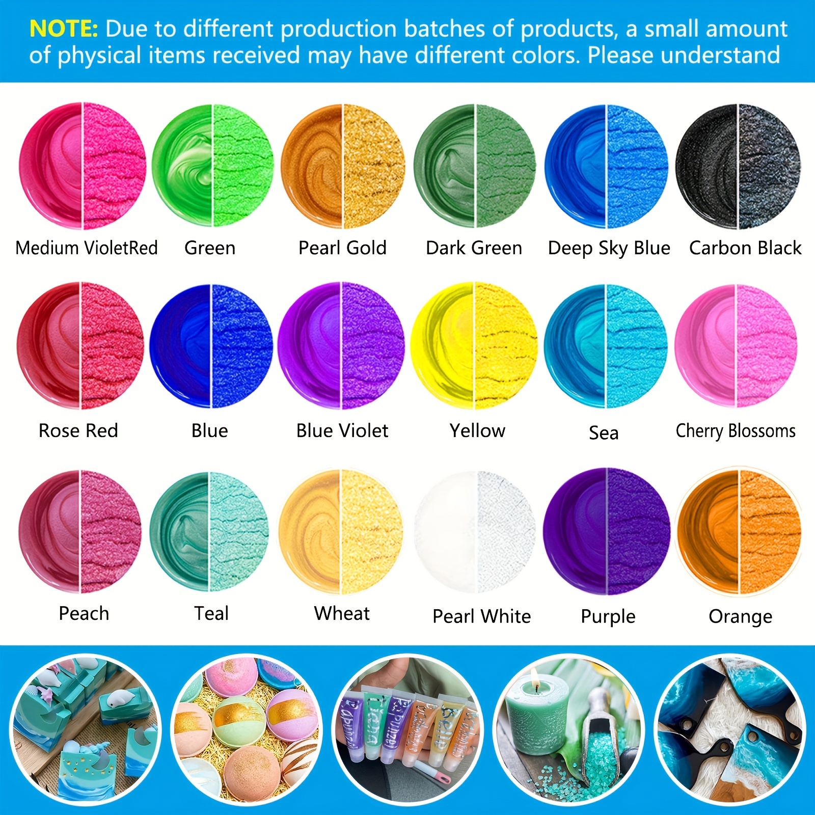 Epoxy Resin Color Pigment - Cosmetic Grade Slime Coloring Pigment - Natural Soap  Dye for Soap Making Supplies
