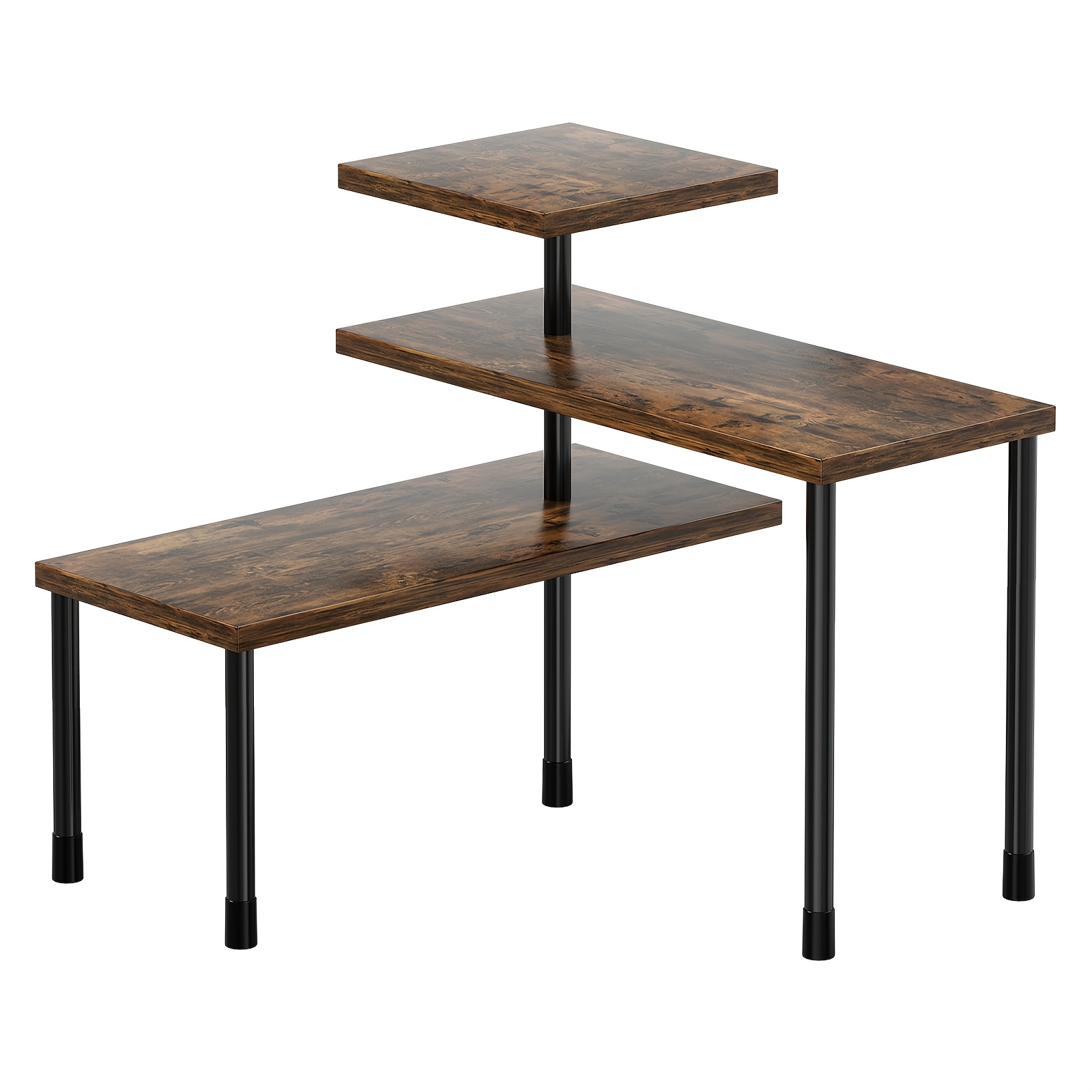 3-tier Spice Racks, 8kg Load, 180° Flexible Rotation, Caddies And Racks With Heavy-duty Steel And Anti-slip Feet, Stable Support, Bathroom Counter Organizer For L-shaped Corner , Corner Shelves