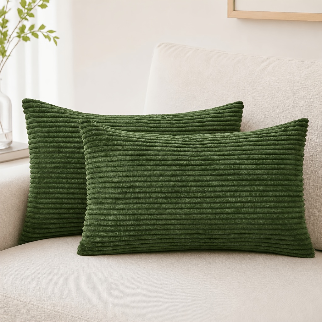TEMU 2 pezzi Federe per cuscini in velluto a boh矇mien a righe, Federe per cuscini decorativi a righe ultra morbide e confortevoli, Multi Misure 12X20