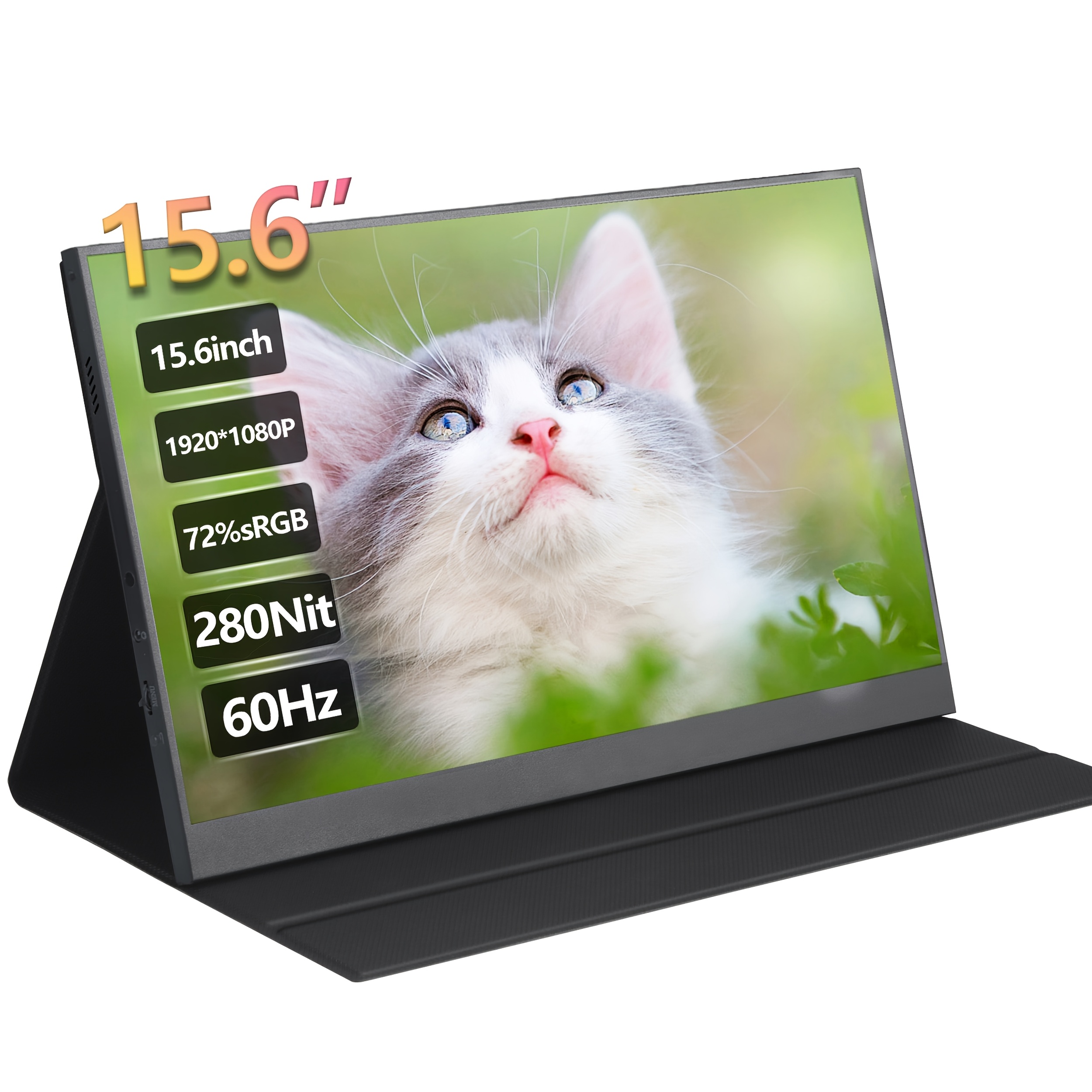 39.62cm 1080p fhd portable monitor with usb-c, dual speakers 