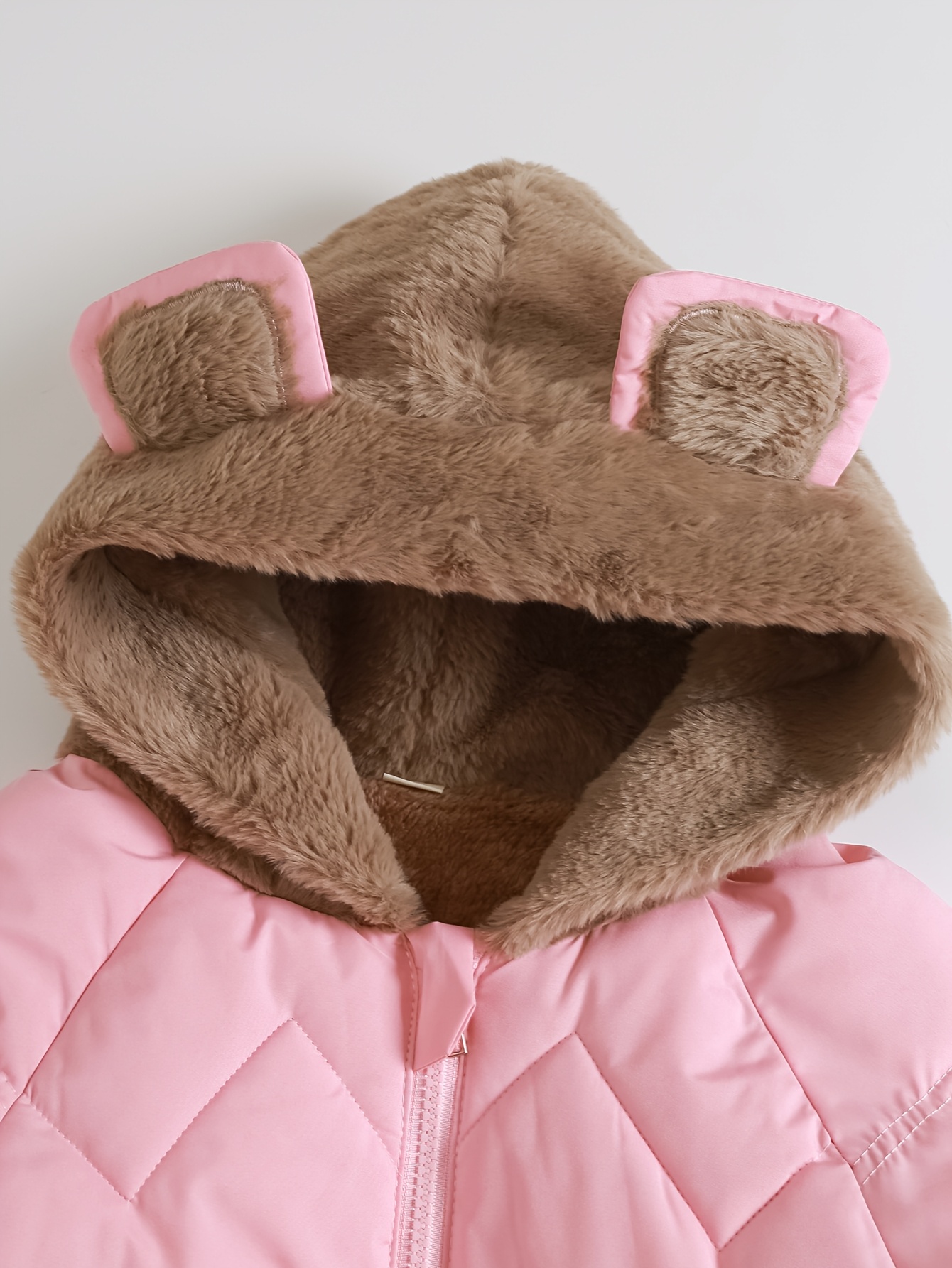 Girls' Cute Winter Clothing with Plush Hat Design