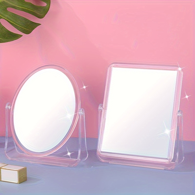 

Acrylic Makeup Mirror, Transparent Desk Vanity Mirror For Bedroom And Dorm, 360-degree Rotatable, Clear And Durable