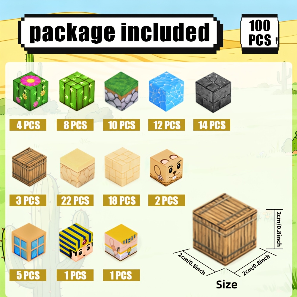 Image of 100pcs Of Magnetic Building Blocks For Christmas, Halloween, Easter Or Birthdays, Easy To Assemble, Suitable For Children Aged 3 And Above, Diverse Elements For Learning Spaces