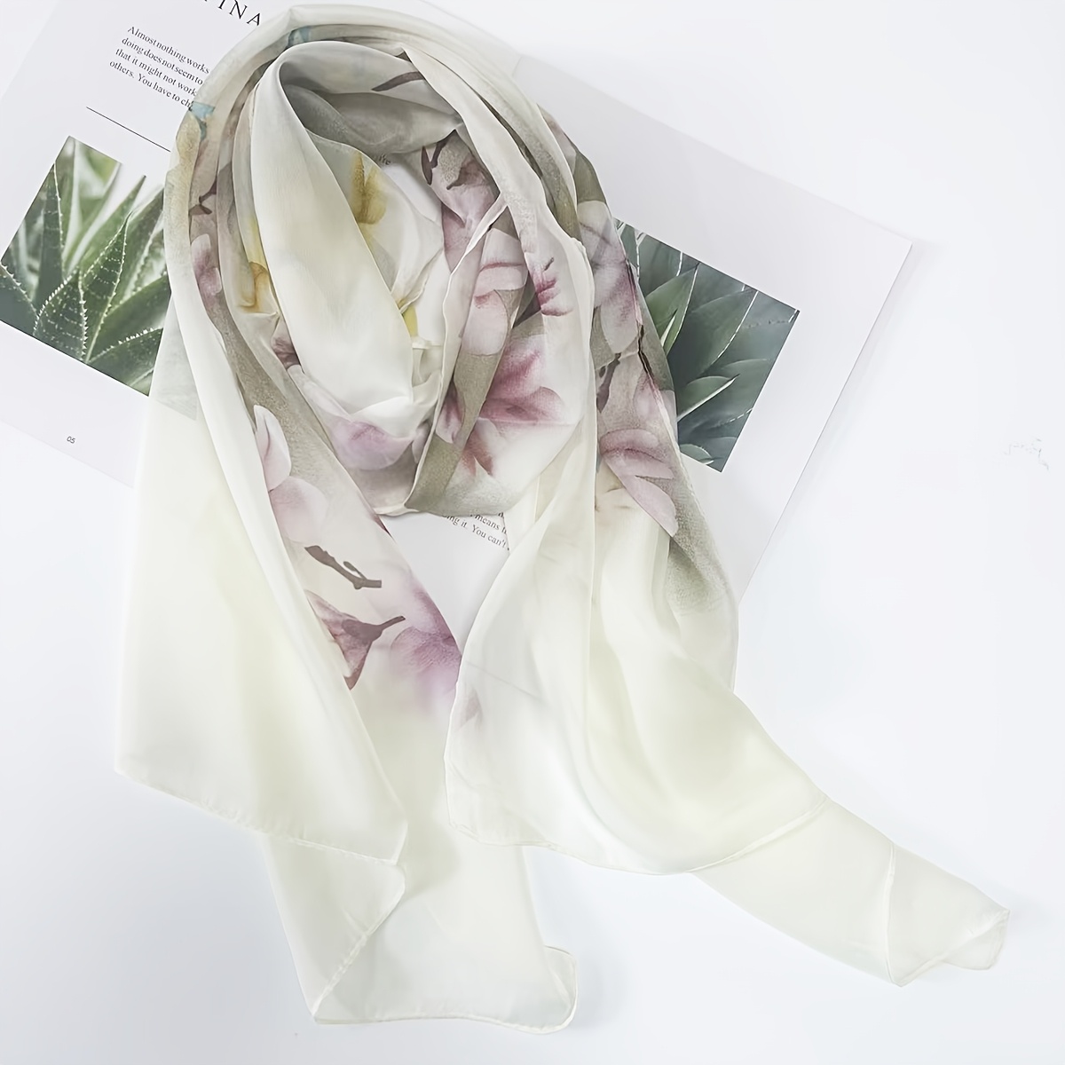 TEMU A Women's Fashion Thin Printed Scarf Shawl For Daily Wear,christmas/happy Newyear Gift