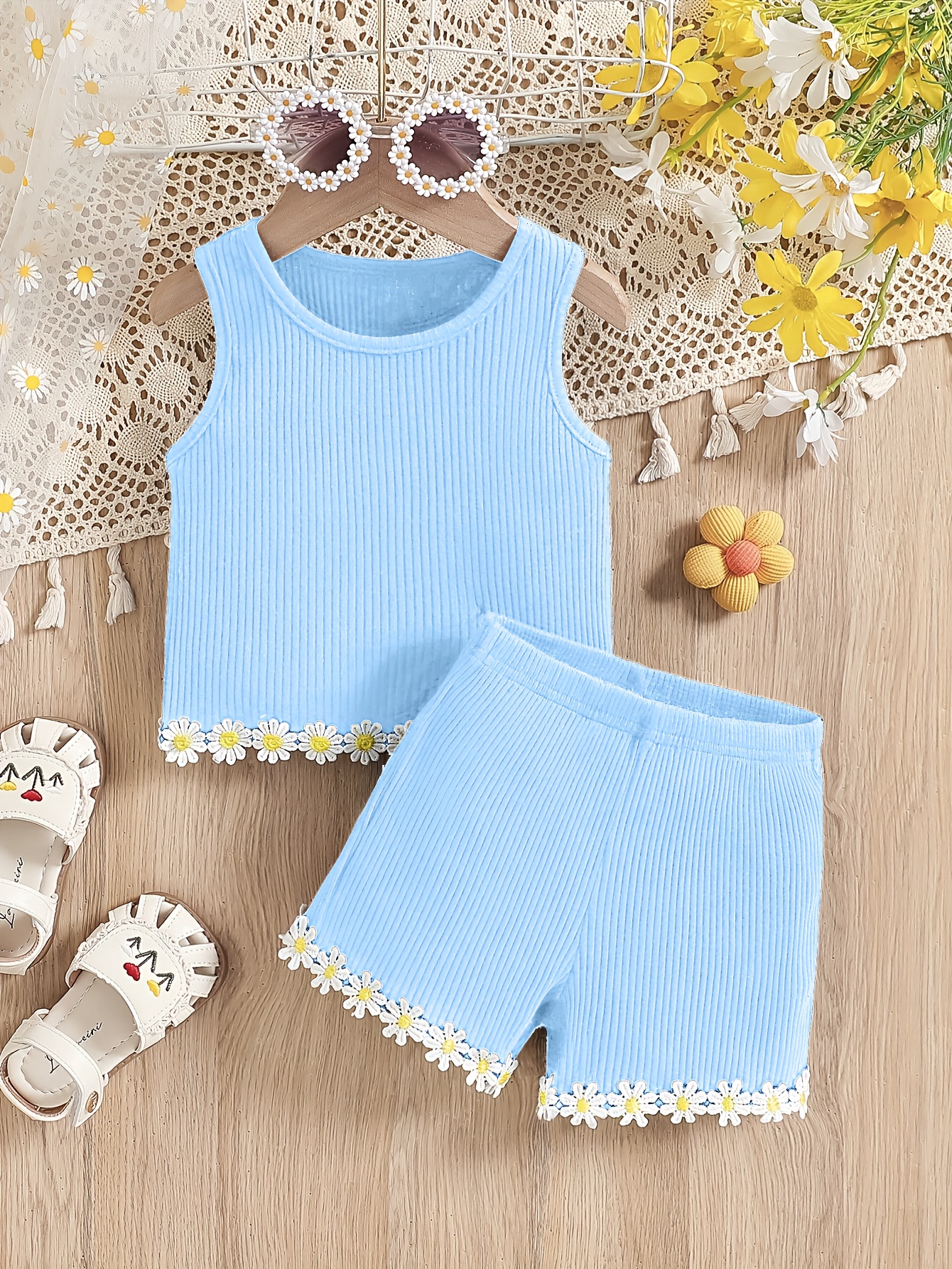 cute cotton summer outfit little girls sleeveless Temu United