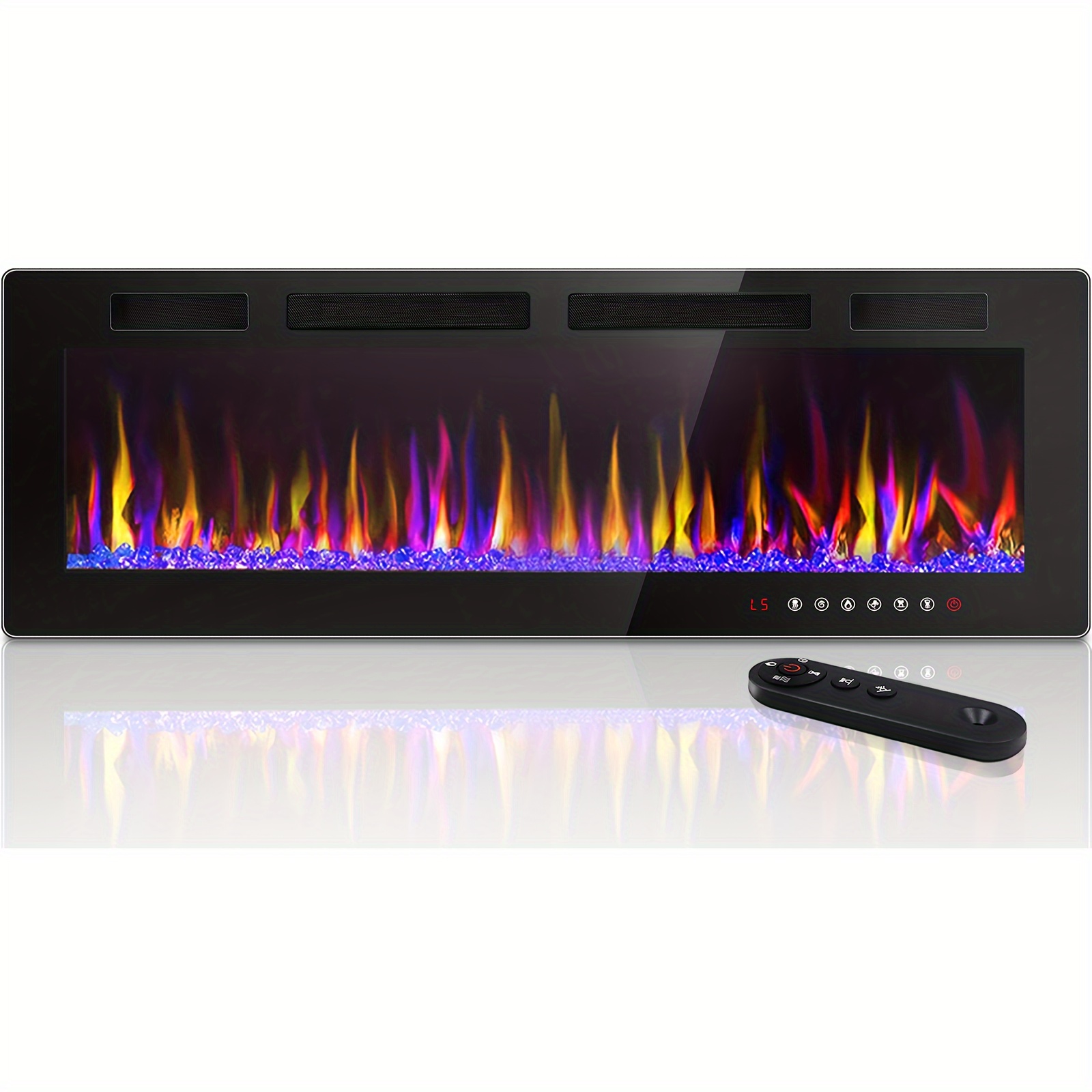 

Lemberi 72 Inch Electric Fireplace Recessed And Wall Mounted, 750/1500w Fireplace Heater And Linear Fireplace With Touch Screen Control Panel, Timer, Remote Control, Adjustable Flame