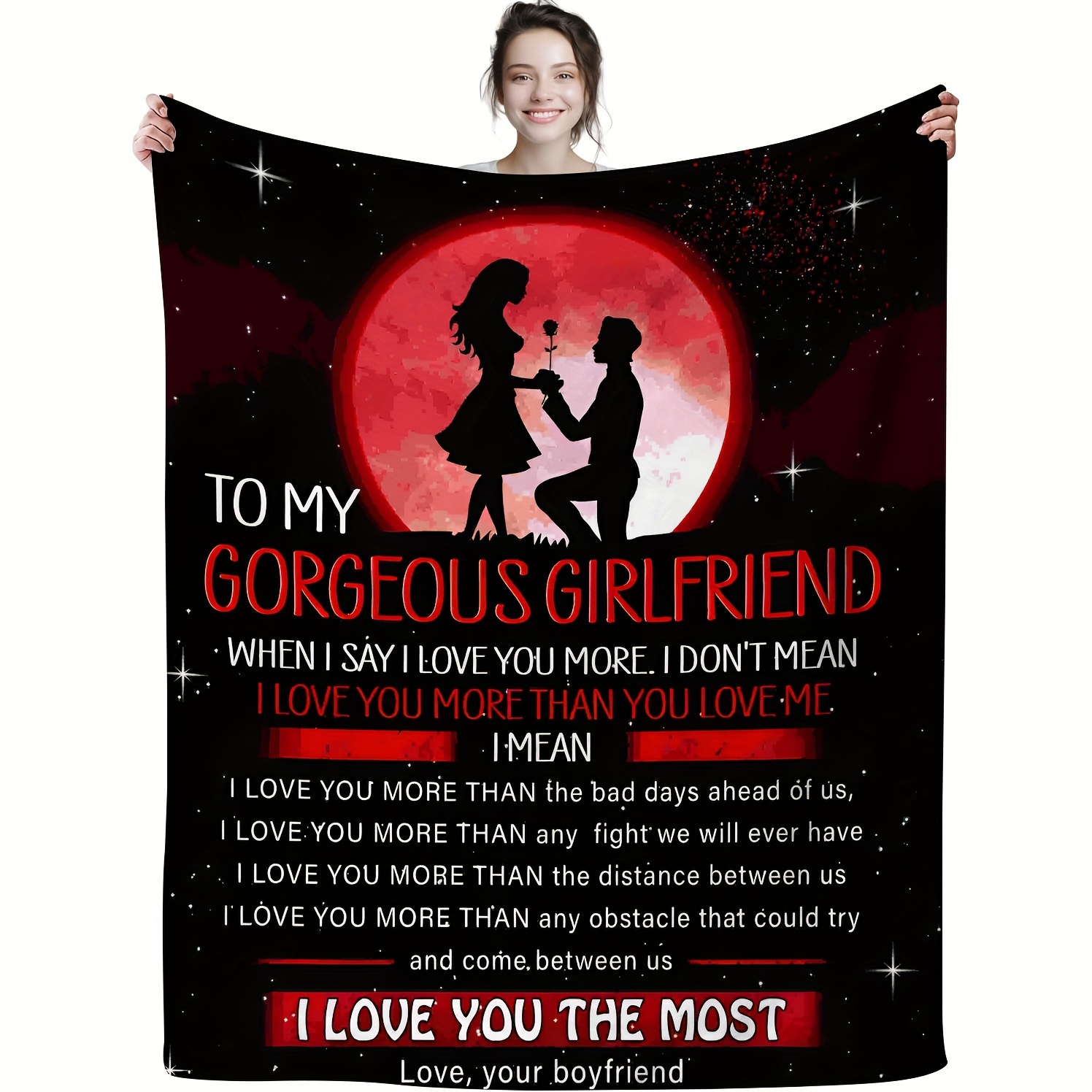 

1pc Fleece Blanket For Girlfriend, 's Day , , , , Blanket