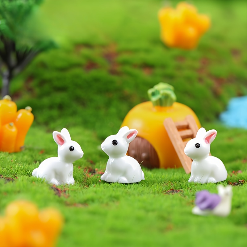 16 Mini Lapins De Pâques En Résine - Décoration Printanière & DIY | Pour Paniers, Centres De Table