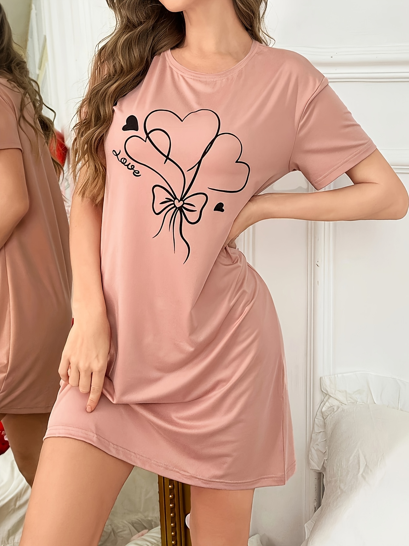 chinese dress ladies Hnodov Pajama Nightgown for Women Short Sleeve T Shirt Nightwear Top Loose  Casual Daily Sleep Shirts Nightdress S-XXL, Black,Small at Amazon Women's  Clothing store