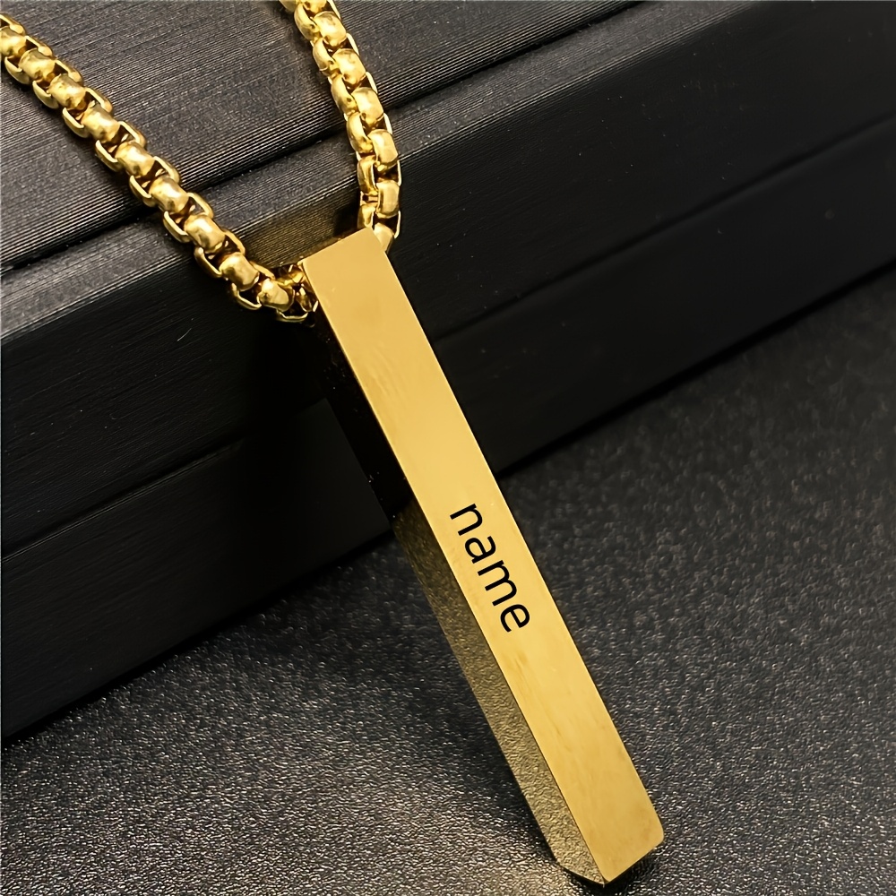 TEMU Collier Pendentif Personnalisé pour Homme, Chaîne en Acier Inoxydable, Cadeau
